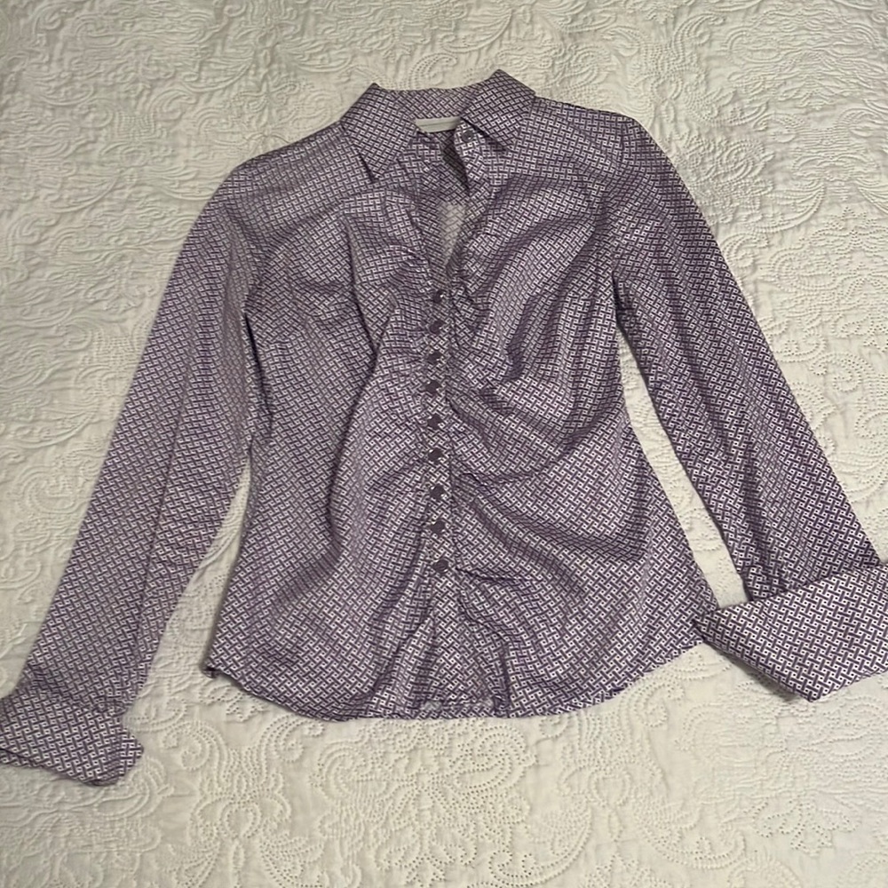 New York Company fitted button up shirt XS